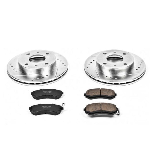 Power Stop 89-96 240SX Z23 Evolution Sport Drilled & Slotted Brake Kit - Front 4 Lug