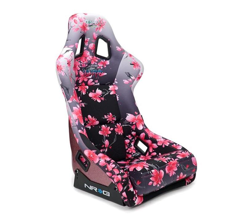 NRG FRP Bucket Seat PRISMA Sakura Edition W/ Pink Glitter Back - Medium