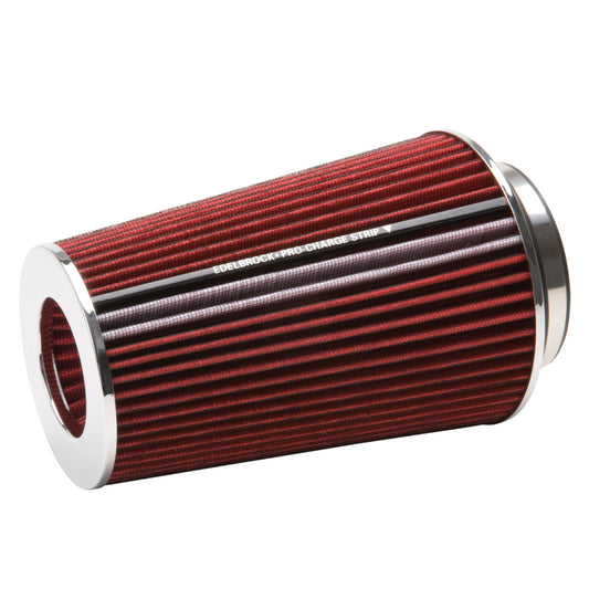 Edelbrock Air Filter - up to 500hp - Pro-Flo Series Conical 10In Tall Red/Chrome