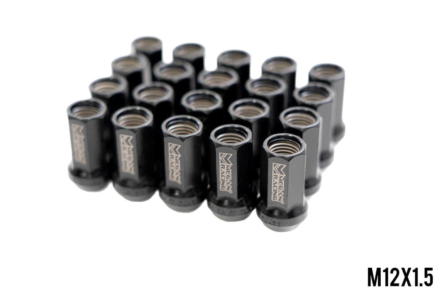 Megan 7-Sided Heptagon Open-Ended Steel Lug Nuts - M12x1.5