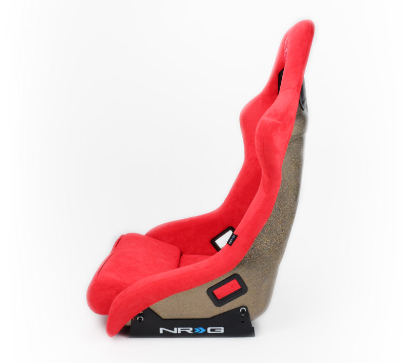 NRG FRP Bucket Seat ULTRA Edition Red Alcantara / Gold Glitter - Large