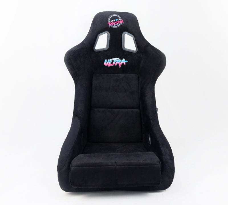 NRG FRP Bucket Seat ULTRA Edition Black Alcantara/Gold Glitter Back - Large