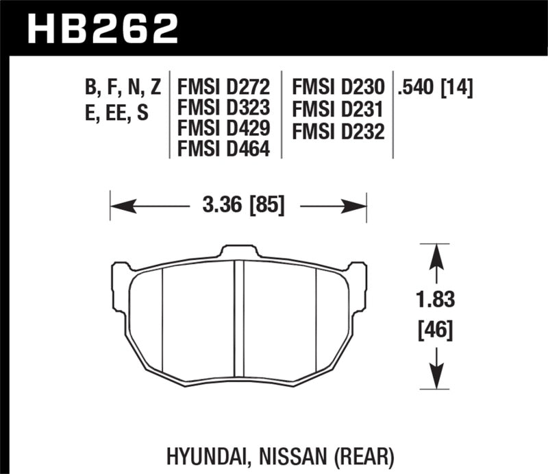 Hawk Performance Street HPS Brake Pads - 89-98 Nissan 240sx - Rear