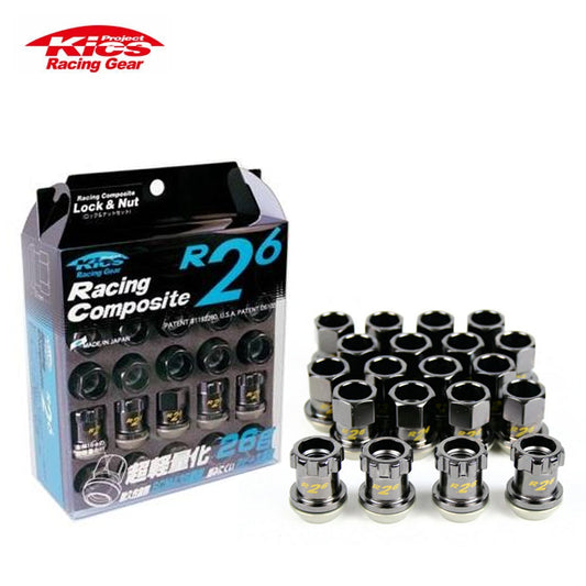 Project Kics 12X1.25 R26 Lug Nuts - Black (16+4 Locks)