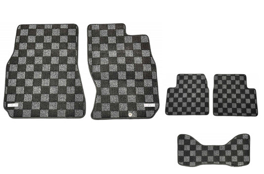 P2M R34 GTR Skyline Front + Rear Checkered Race Floor Mats