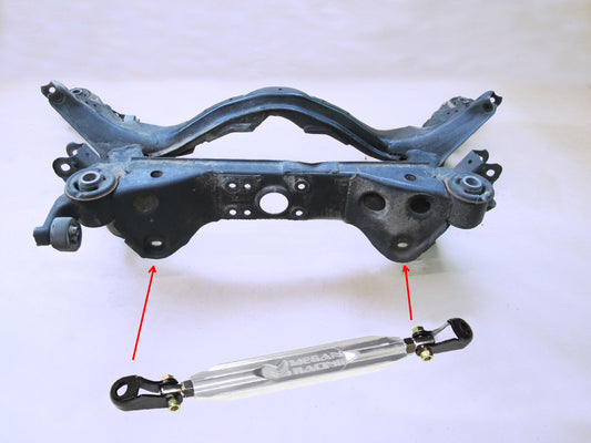 Megan S13 240sx Rear Lower Tie Subframe Support Bar – Polished