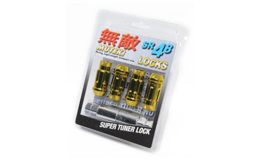 Wheel Mate Muteki SR48 Open End Lug Lock Nut 4PCS 12x1.25 48mm - Gold Chrome