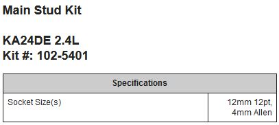 ARP Main Stud Kit Nissan KA24E / KA24DE