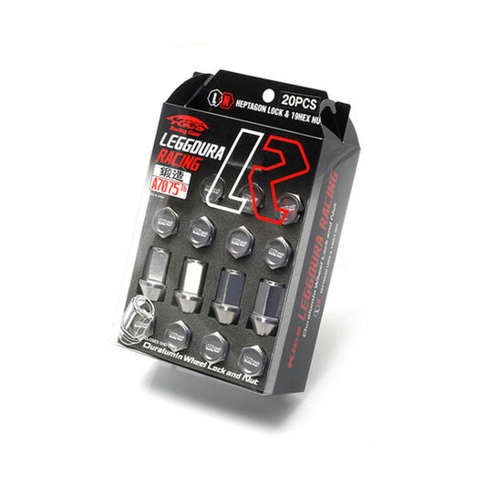 Project Kics 12x1.25 Leggdura Racing Lug Nuts - Gunmetal w/Laser Logo (20 Pcs)