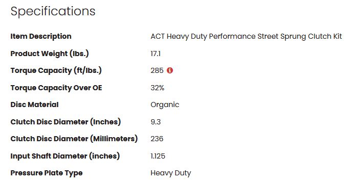 ACT Heavy Duty Performance Street Sprung Clutch Kit - 2JZ Non Turbo 285tq
