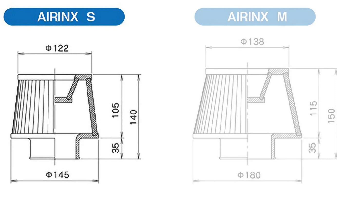 GReddy Airinx S 50 / 60mm Universal Air Filter
