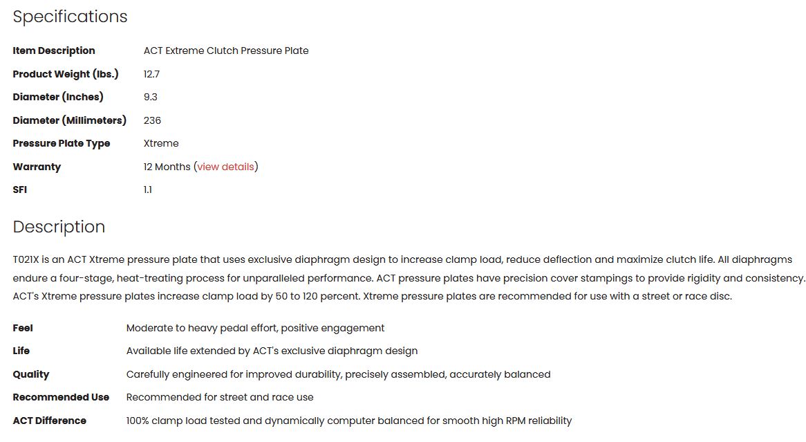 ACT Extreme Clutch Pressure Plate 2JZ (non turbo)