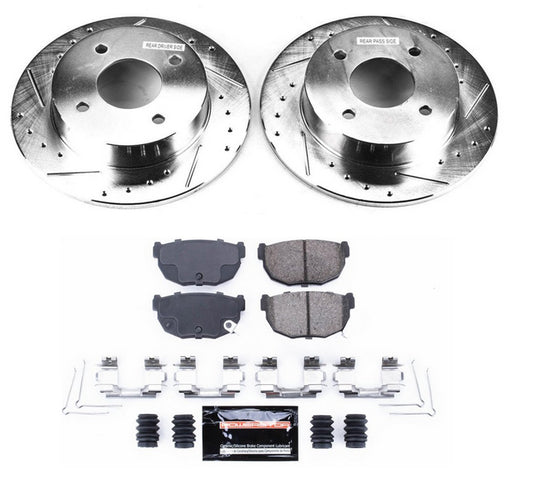 Power Stop 89-98 240SX Z23 Evolution Sport Drilled & Slotted Brake Kit - Rear 4 Lug
