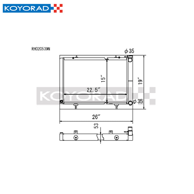 Koyo N-FLO Dual Pass Radiator 240SX V8 Swap / KA24 Turbo