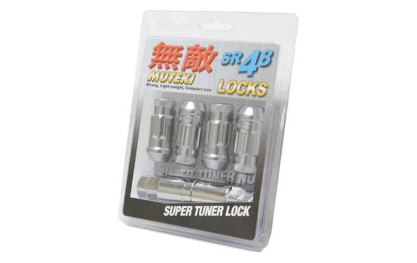 Wheel Mate Muteki SR48 Open End Lug Lock Nut 4PCS 12x1.25 48mm - Satin Silver