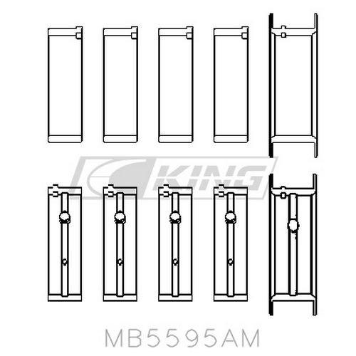 King Engine Bearings Nissan KA24E (Size +0.75mm) Main Bearing Set