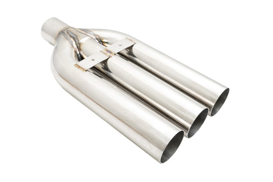 Megan Triple 3in Universal Dual Blast Pipes Exhaust Tip - Chrome
