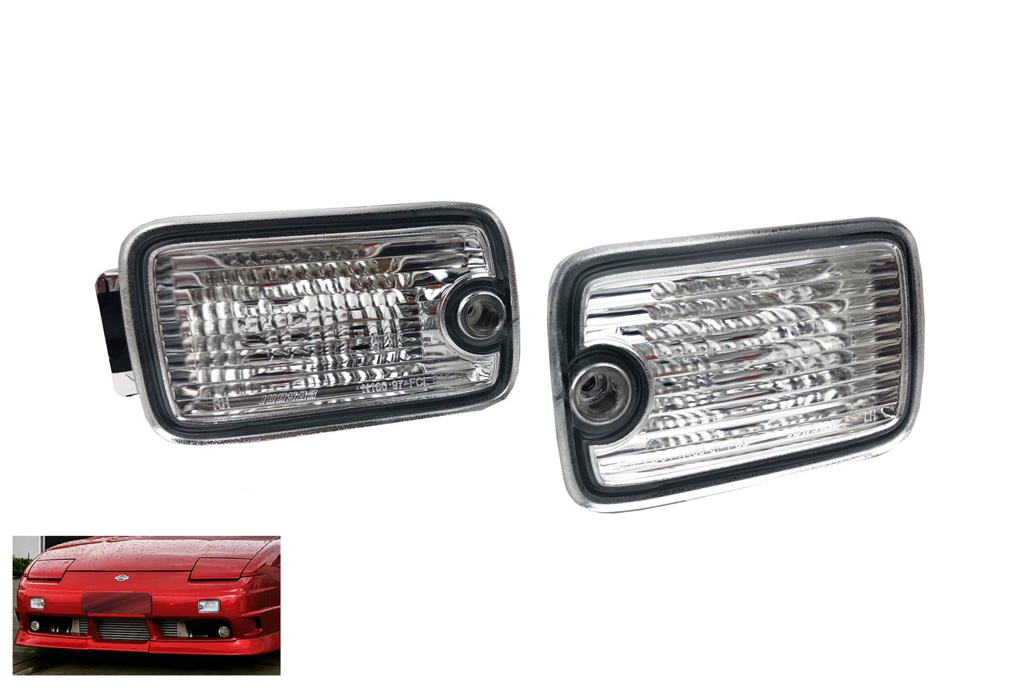 P2M 180sx Kouki Type-X Front Position Bumper Lights - Single Post - PAIR