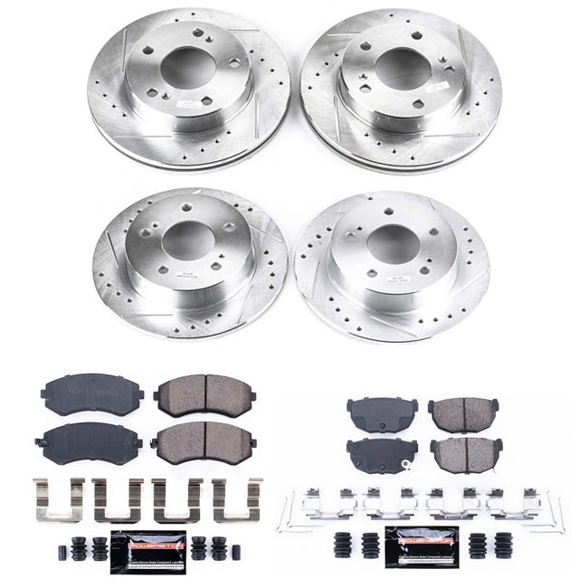Power Stop 94-96 240SX Z23 Evolution Sport Drilled & Slotted Brake Kit - Front & Rear 5 Lug