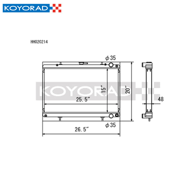 Koyo Racing Radiator Skyline GTR R32 / GTS - 88-94 Cefiro - 89-93 Laurel RB20 RB25