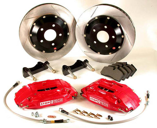 StopTech Big Brake Kit 300zx Calipers Slotted 332x32 Rotors Pads and SS Lines - Front