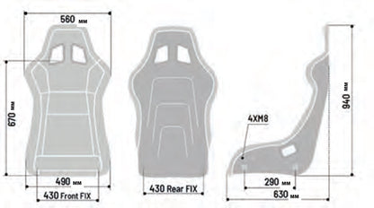 Sparco QRT-C Carbon FIA Racing Bucket Seat 12lbs - Black