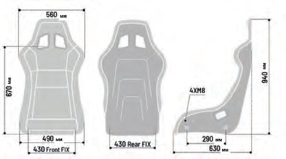 Sparco QRT-K Kevlar FIA Racing Bucket Seat 13lbs - Black