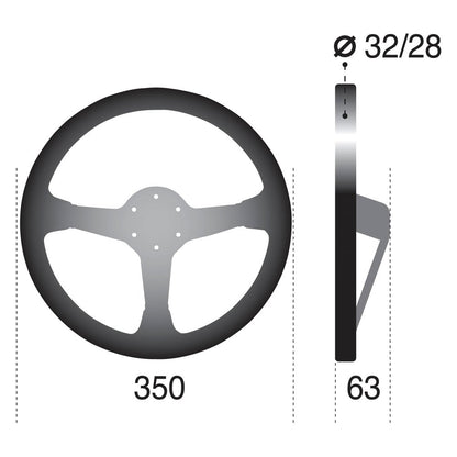 Sparco R345 Racing Steering Wheel - 350mm Suede