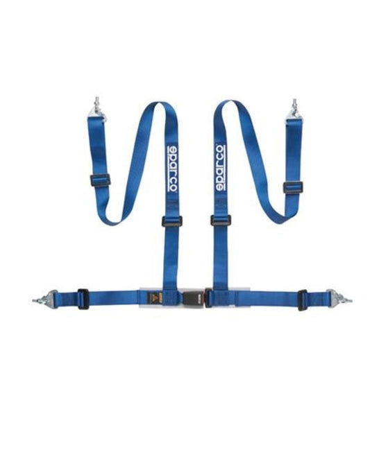 Sparco 4pt Seat Belt Harness 2in - Snap-in - Blue