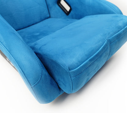 NRG FRP Bucket Seat ULTRA Edition - Blue Alcantara/Gold Glitter - Medium