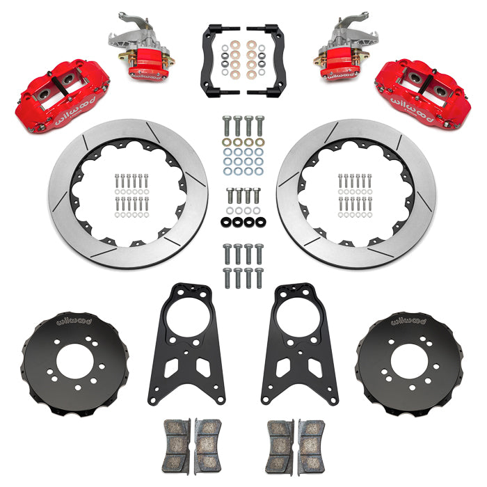 Wilwood 89-98 240SX FNSL4R/MC4 Rear Parking BBK w/ 13.50in Slotted Rotors - Red