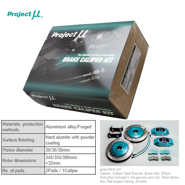 Project Mu Forged 6 Piston Caliper Full Kit with 355mm Rotors S14 / S15 - Front