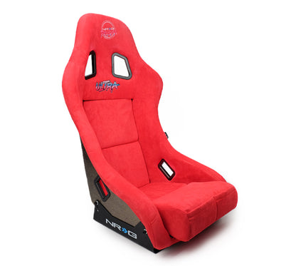 NRG FRP Bucket Seat ULTRA Edition Red Alcantara - Medium & Large