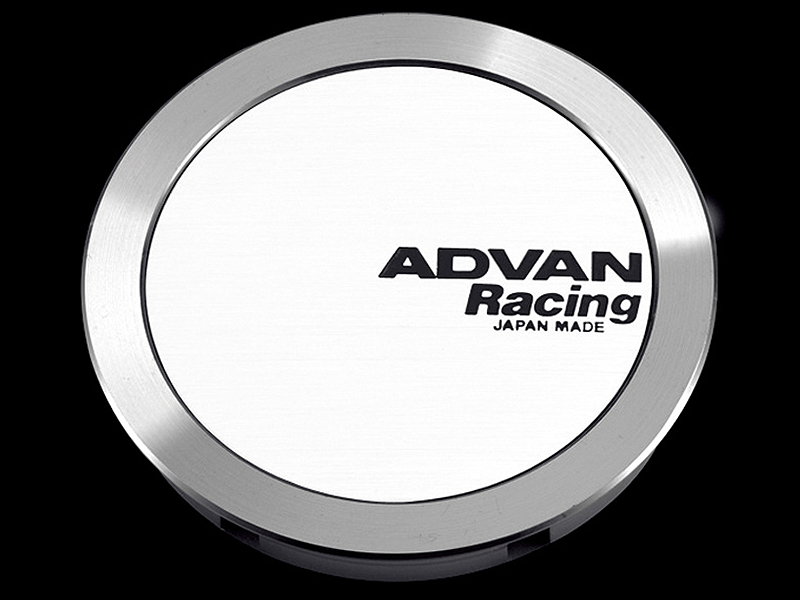 Advan 63mm Full Flat Wheel Centercap - White/Silver Alumite
