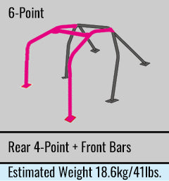 Cusco D1 Roll Cage 6pt Chromoly Blue - 240sx S13 Hatchback - Thru Dash