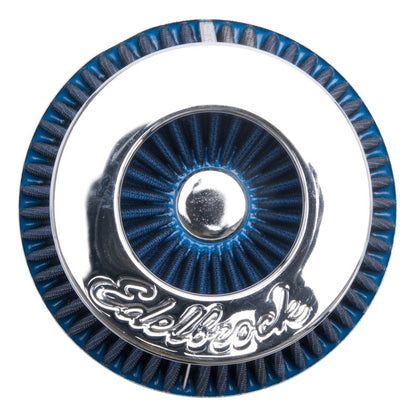 Edelbrock Air Filter - up to 500hp - Pro-Flo Series Conical 10In Tall Blue/Chrome