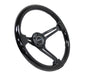 NRG Reinforced Steering Wheel 350mm / 3in Deep - Black Wood w/ Bk Matte Spoke
