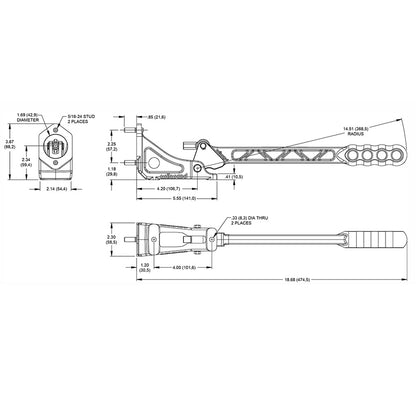 Wilwood Hydro Hand Brake Level Assembly - Horizontal - 11:1 Ratio