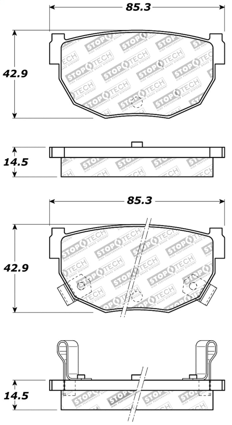 StopTech Performance 89-98 240SX Brake Pads - Rear