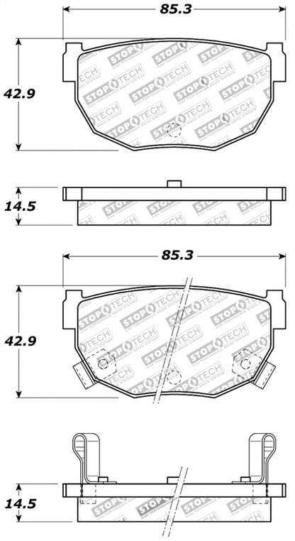 StopTech Performance 89-98 240SX Brake Pads - Rear