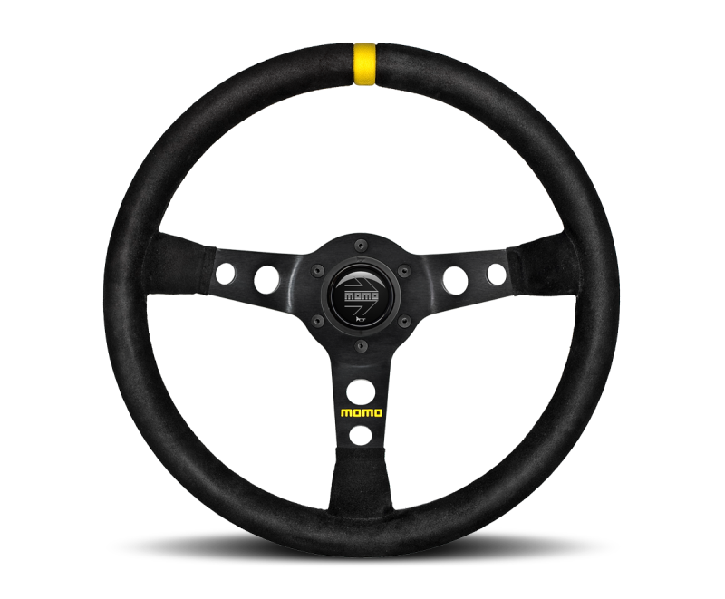 Momo MOD. 07 350 mm Steering Wheel - Suede/Black Spokes/1 Stripe