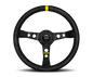 Momo MOD. 07 350 mm Steering Wheel - Suede/Black Spokes/1 Stripe