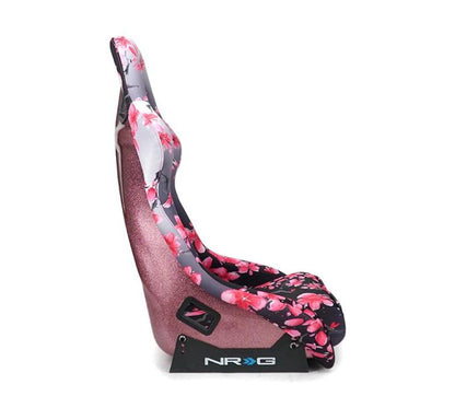 NRG FRP Bucket Seat PRISMA Sakura Edition W/ Pink Glitter Back - Medium