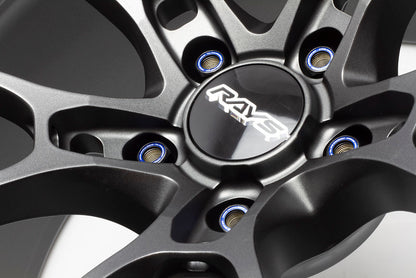 Wheel Mate Muteki HR38 Open End Lug Nuts 12x1.25 Black Chrome / Blue Ring