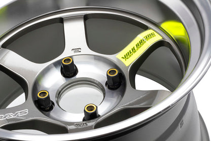 Wheel Mate Muteki HR38 Open End Lug Nuts 12x1.25 Black Chrome / Yellow Ring