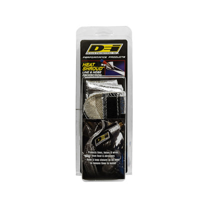 DEI Heat Shroud 1in I.D. x 3ft - Aluminized Sleeve - Hook and Loop Edge