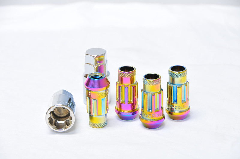 Wheel Mate Muteki SR48 Open End Locking Lug Nut Set of 4 - Neon 12x1.25 48mm