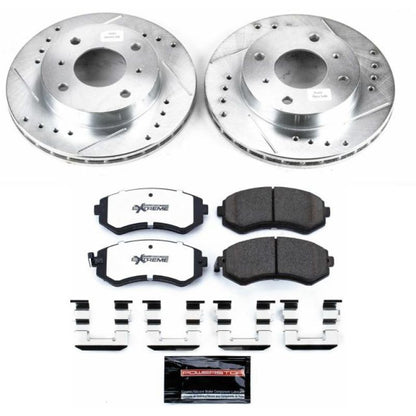 Power Stop 89-96 240SX Z26 Street Warrior Drilled & Slotted Brake Kit - Front 4 Lug