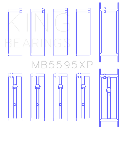 King Nissan KA24DE (Size 0.25 Oversized) Performance Main Bearing Set