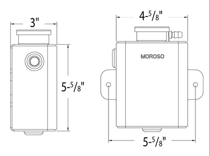 Moroso Universal Coolant Reservoir Expansion Tank - Billet Filler Neck - 1.25qt